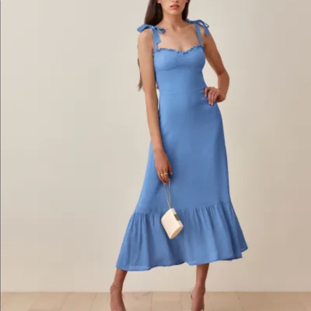Reformation Nikita Dress (Azure Blue) - Size 4